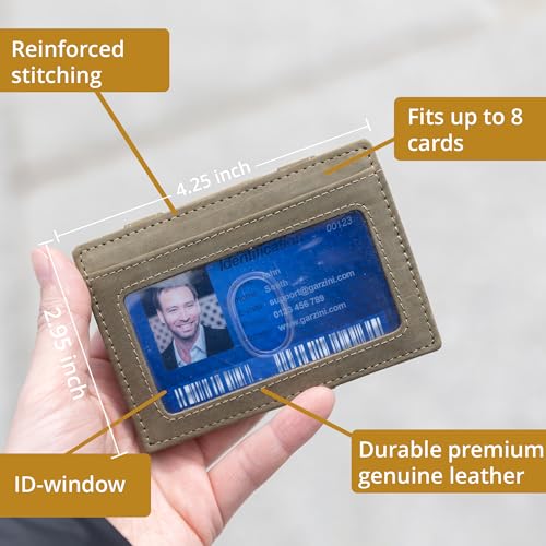 Magic Wallet GARZINI, RFID Geldbeutel für Herren, echtes Leder