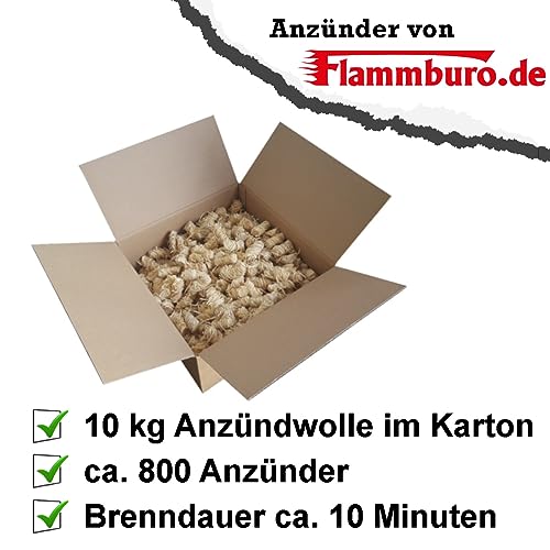 Kaminanzünder FLAMMBURO 10kg = ca. 800 Stück Anzündwolle