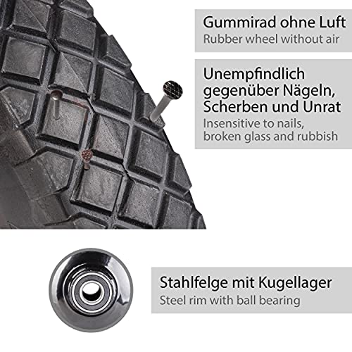 Schubkarrenrad Vollgummi ONVAYA ® Ersatzrad für Schubkarre