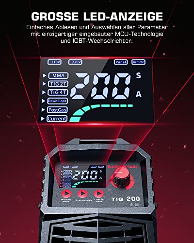 WIG Schweißgerät ARCCAPTAIN DC 200Amper IGBT, Kombi