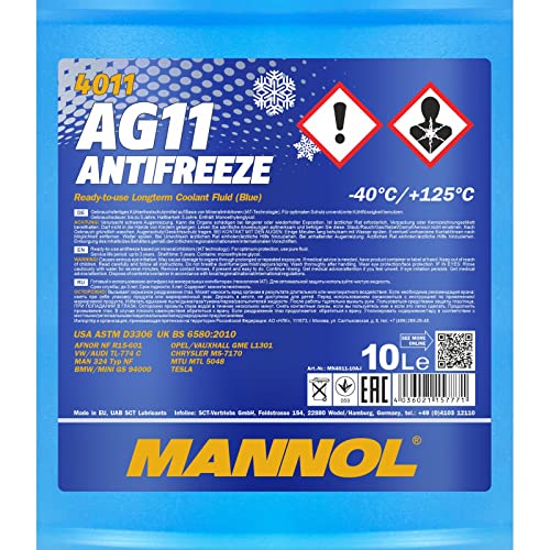 Kühlerfrostschutz MANNOL Antifreeze AG11-40 Kühlmittel, 10 L