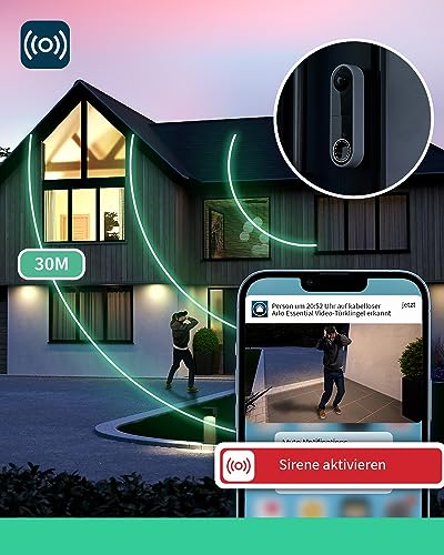 WLAN Türklingel Arlo Kabellose Video Türklingel, 1080p HD Doorbell
