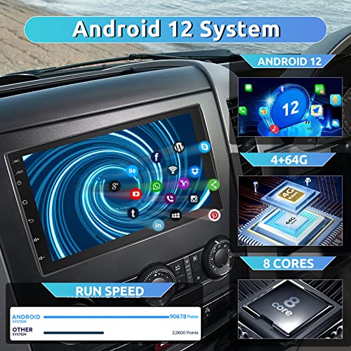 Navi mit Rückfahrkamera Hodozzy Android 12 Autoradio 8 Kern