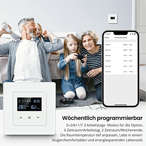 Raumthermostat Fußbodenheizung AVATTO Smart WiFi Wasser