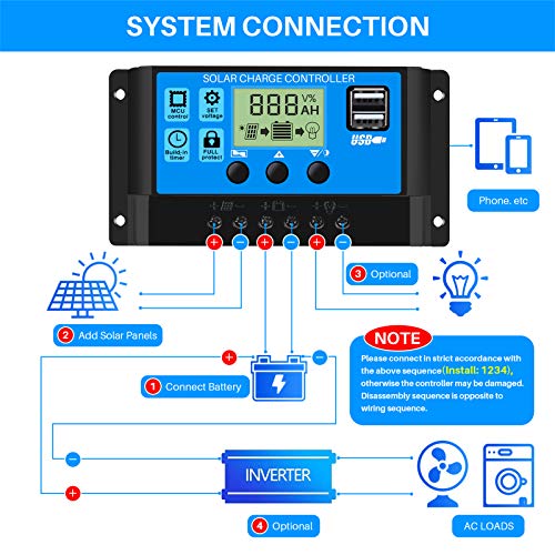 Solarladeregler Thlevel 30A 12V/24V Solar Laderegler Solar