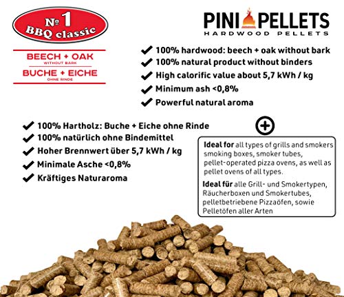 Smoker-Pellets PINI Hartholz Pellets №1 BBQ Klassik 15 Kg