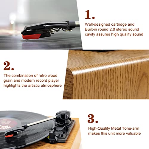 Plattenspieler FYDEE Vinyl Bluetooth Schall Vintage Turntable