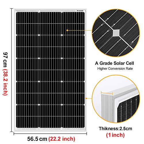Solarpanel DOKIO 100W 18V Monokristallin (Hohe Leistung)