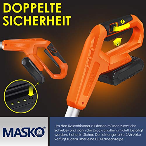 Rasenkantenschneider MASKO ® Akku-Rasentrimmer mit 20 V Li-Akku, 2,0