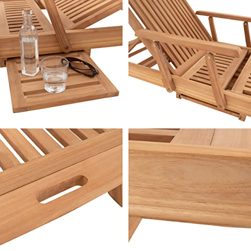 Deckchair Teak Sonlex Sonnenliege Gartenliege Relax-Liege Teak-Holz