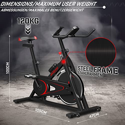 Indoor Cycling Physionics ® Heimtrainer Fahrrad mit LCD Display