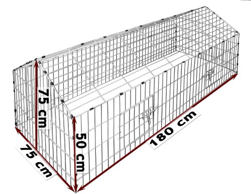 Freilaufgehege Cadoca ® 180x75x75cm Sonnenschutz Auslauf