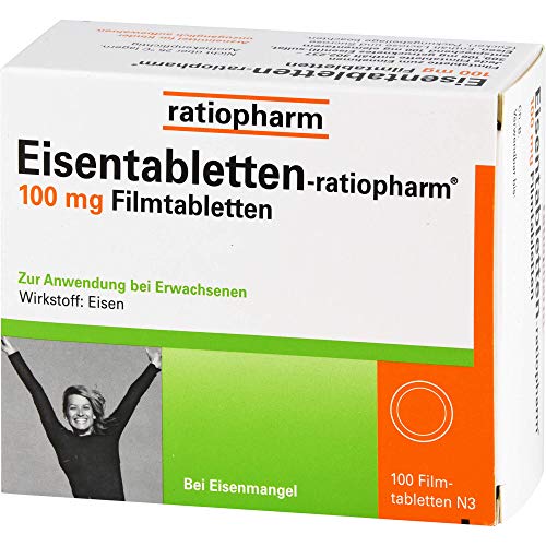 Eisentabletten Ratiopharm, 100 mg Filmtabletten 100 St