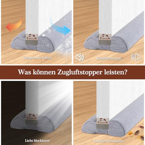 Zugluftstopper Yotache für Türen100cm, kürzbar Insektenschutz