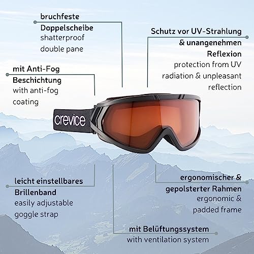 Skibrille für Brillenträger Black Crevice, weiß, BCR05845W