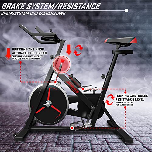 Indoor Cycling Physionics ® Heimtrainer Fahrrad mit LCD Display