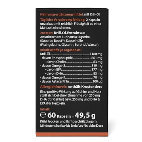 Krillöl Mount Natural, 1180mg mit hochdosiertem Omega-3