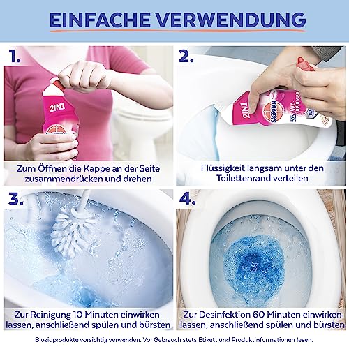 WC-Reiniger Sagrotan Blütenfrische, 2in1 Reinigungsmittel