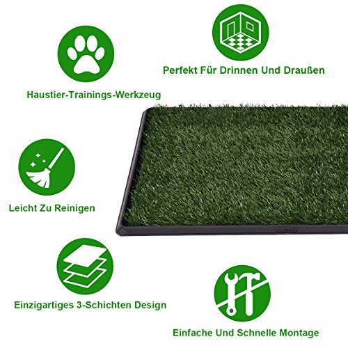 Hundetoilette COSTWAY Hundeklo mit Rasen