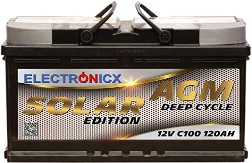 AGM-Batterie 120Ah Electronicx Solarbatterie 12V 120AH Solar Edition