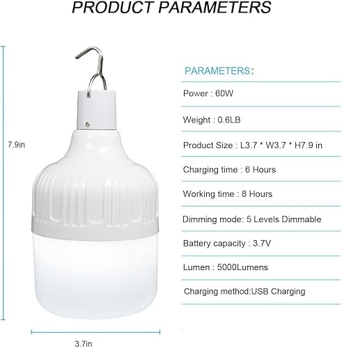 Zeltlampe LETOUR Campingleuchte, Camping-Licht 5000 Lumen