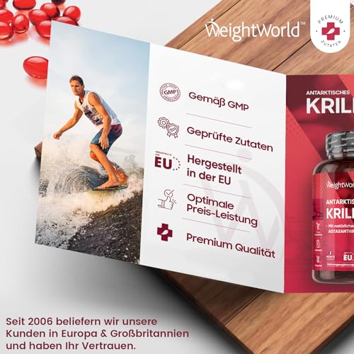 Krillöl WeightWorld Omega 3 Kapseln, 1200mg mit Astaxanthin