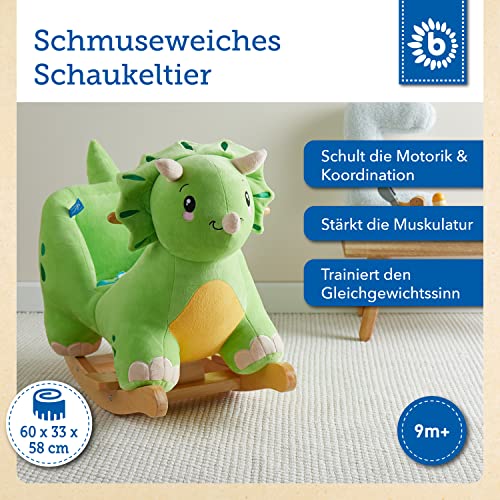 Schaukelpferd Bieco Plüsch Schaukeltier Dino Woody, 60 cm