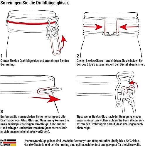 Einmachgläser pajoma Drahtbügelglas 10er-Set, 1000 ml