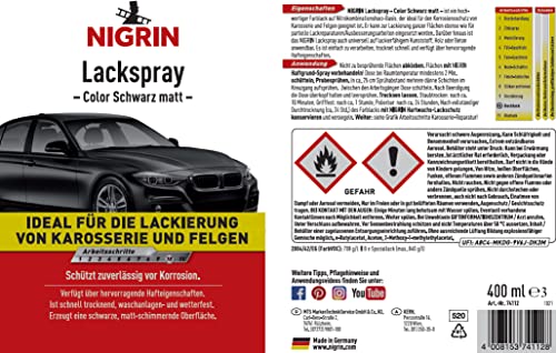 Lackspray NIGRIN , 400 ml, mattschwarzer Autolack