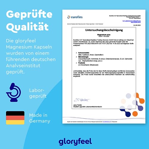 Magnesiumcitrat gloryfeel Premium 1554mg – Mit Vitamin B6 und B12