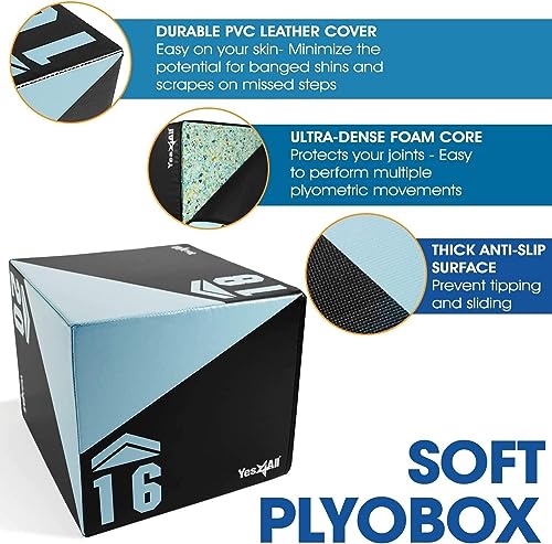 Plyo-Box Yes4All 9PRY Unisex Soft Plyo Box, 50,8 x 45,7 x 40,6 cm