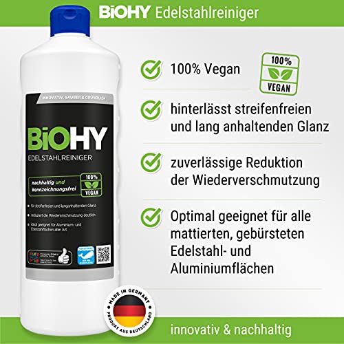 Edelstahlreiniger BIOHY 1l Flasche Edelstahlpflege