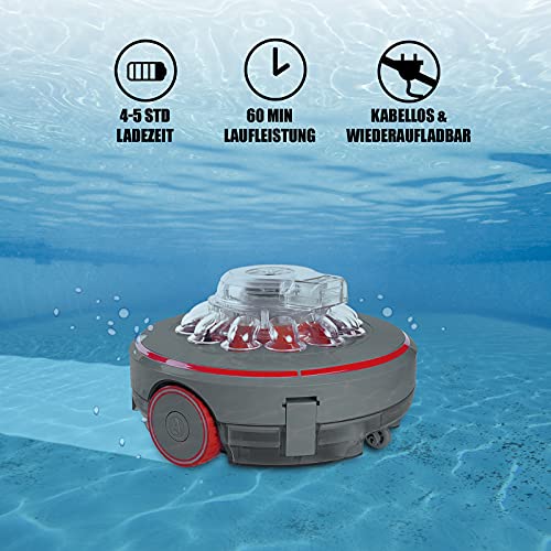 Poolroboter Mauk ® Pool Bodenreinigung Robotersauger | Li-Ion Akku