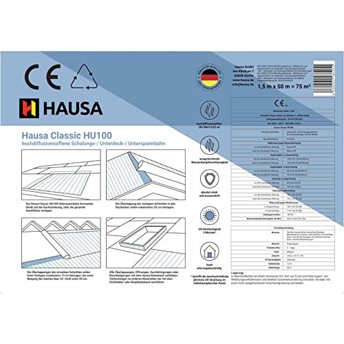 Dampfbremsfolie Hausa Unterspannbahn 100g/m² flexibel