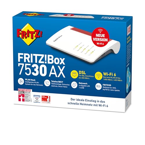 VDSL-Router AVM FRITZ!Box 7530 AX WI-FI 6 Router DSL/VDSL