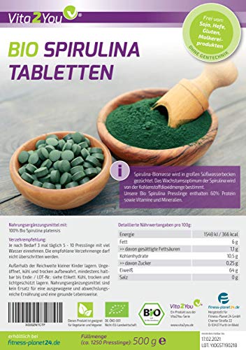 Spirulina-Tabletten Vita2You Bio Spirulina Tabletten 500g