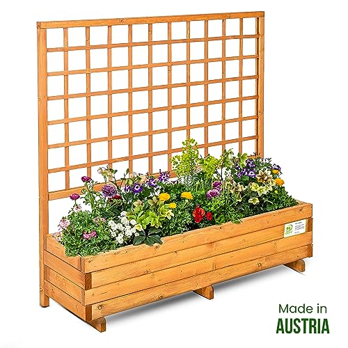 Blumenkasten mit Rankgitter GASPO, Pflanzkübel aus Holz