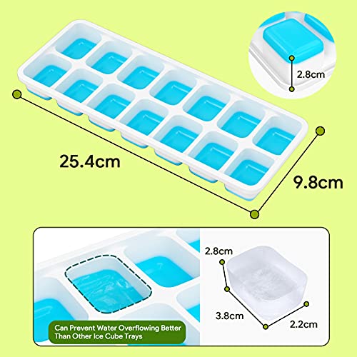 Eiswürfelform Airabc 4er Pack Silikon mit Deckel, platzsparend