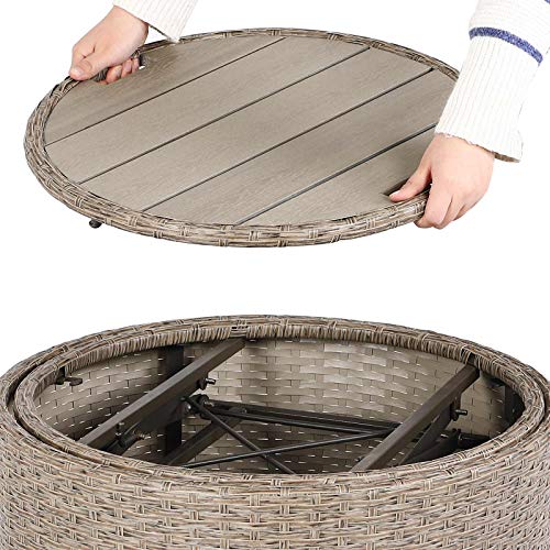 Sonneninsel Casaria ® Outdoor XXL ø185cm Polyrattan faltbar