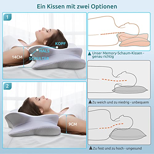 Nackenstützkissen DONAMA Memory Foam Kissen Kopfkissen