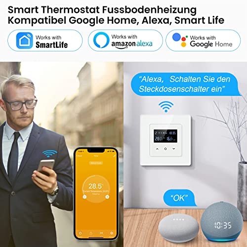 Raumthermostat Fußbodenheizung AVATTO Smart WiFi Wasser