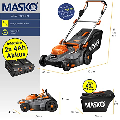 Akku-Rasenmäher mit Mulchfunktion MASKO ® Akku Rasenmäher