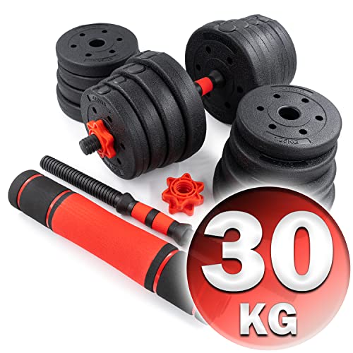 Hantelset C.P.Sports 2in1 Kurzhantel & Langhantel Set 30kg/40kg
