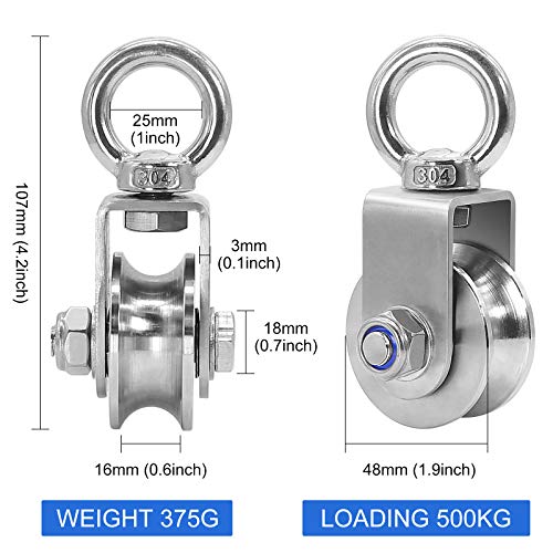 Umlenkrolle onehous Seilrolle mit 2 Kugellager, 48mm Fitness