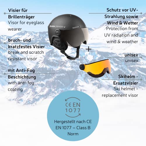 Skihelm mit Visier Black Crevice Skihelm Arlberg mit 2 Visier, weiß