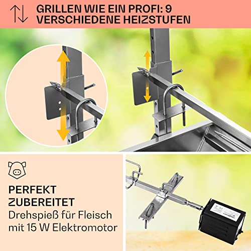 Spanferkelgrill Oneconcept 2-in-1 Rotisserie Grill mit Motor