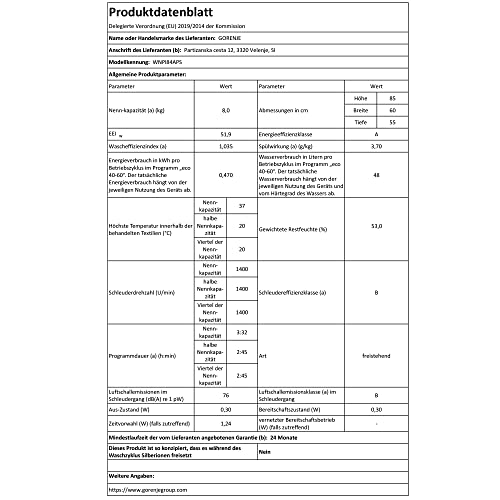 Gorenje-Waschmaschine Gorenje WNPI84APS, LED Display