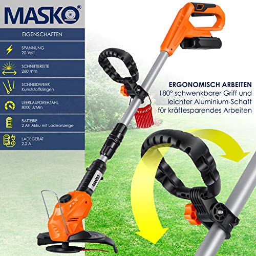 Rasenkantenschneider MASKO ® Akku-Rasentrimmer mit 20 V Li-Akku, 2,0