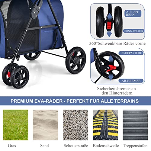 Hundebuggy COSTWAY 2 Etagen Hundewagen Haustiere Buggy