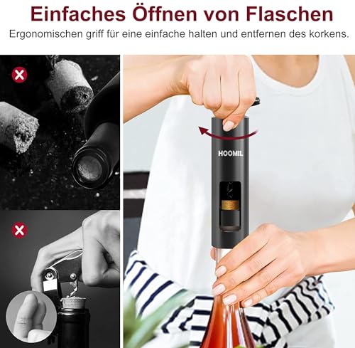 Korkenzieher HOOMIL Weinflaschenöffner Set, 4-in-1